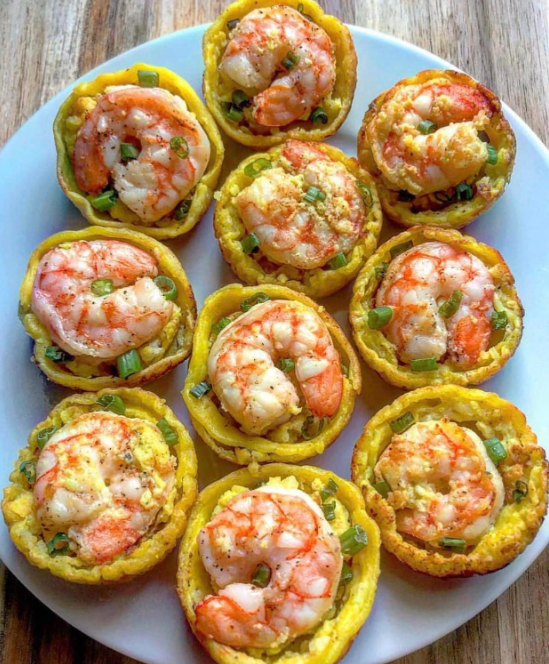 Savory Garlic Shrimp Plantain Cups