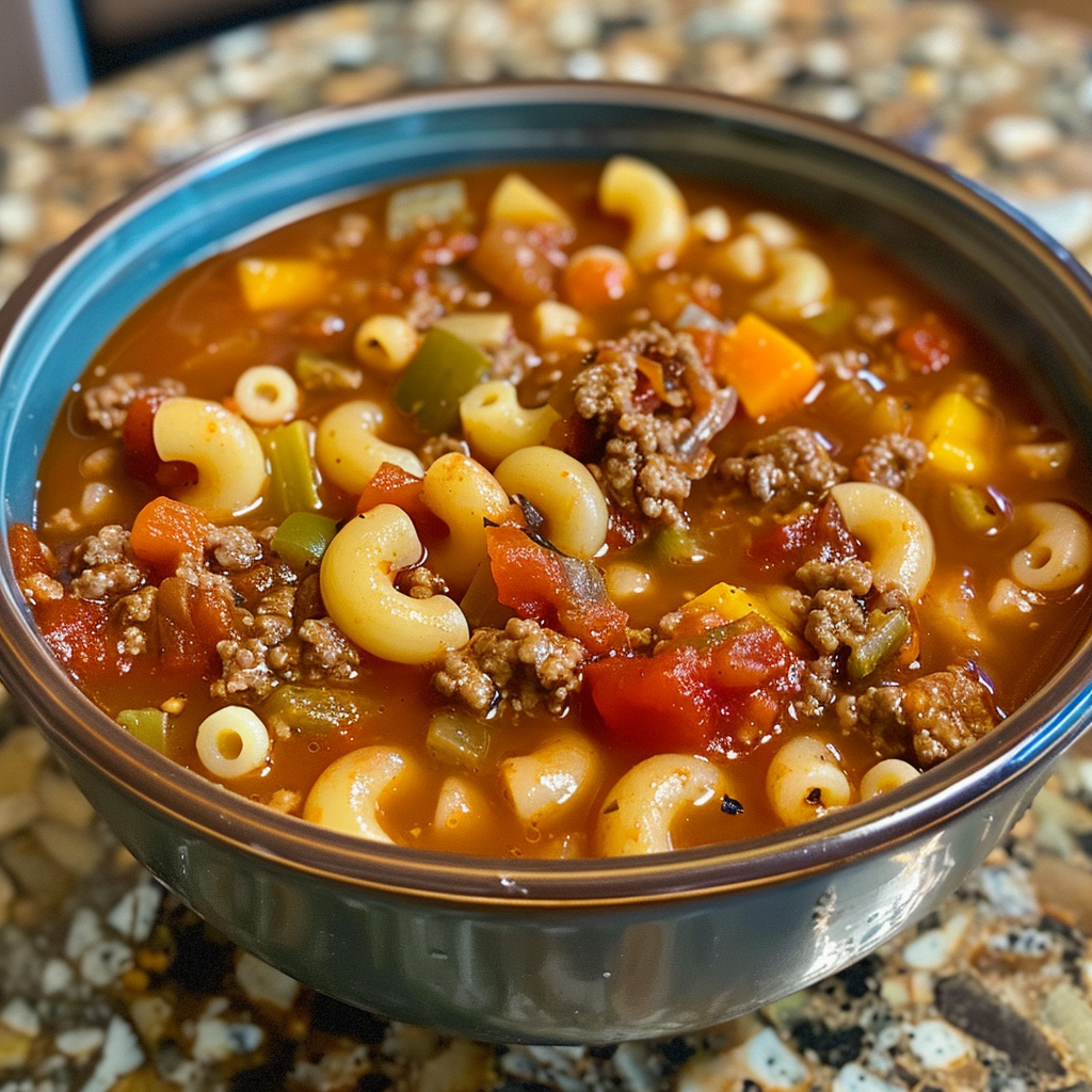 Hearty Hamburger Macaroni Soup: A Comforting Delight
