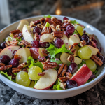 Apple Salad with Grapes, Pecans, and Dried Cranberries