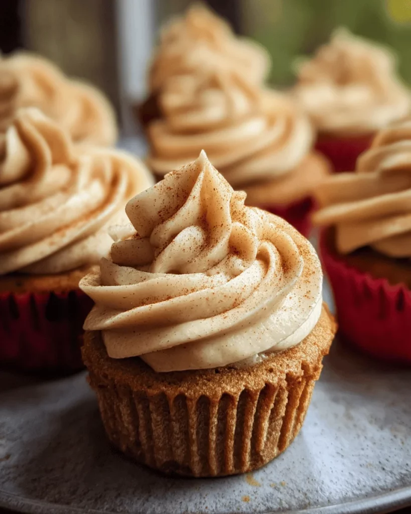 Apple Cider Cupcakes with Spiced Buttercream Frosting
