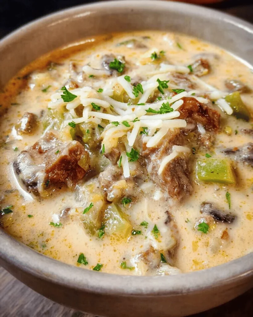 Philly Cheese Steak Soup