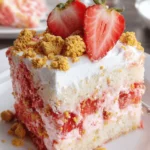 Strawberry Crunch Poke Cake