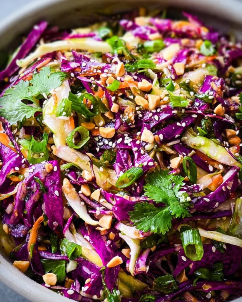 Easy Crunchy Asian Slaw (w/ BEST Asian Dressing!)