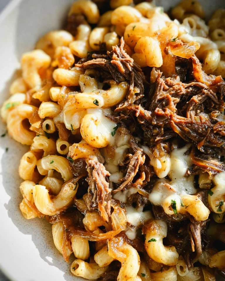 Hearty French Onion Pasta with Braised Beef & Caramelized Onions