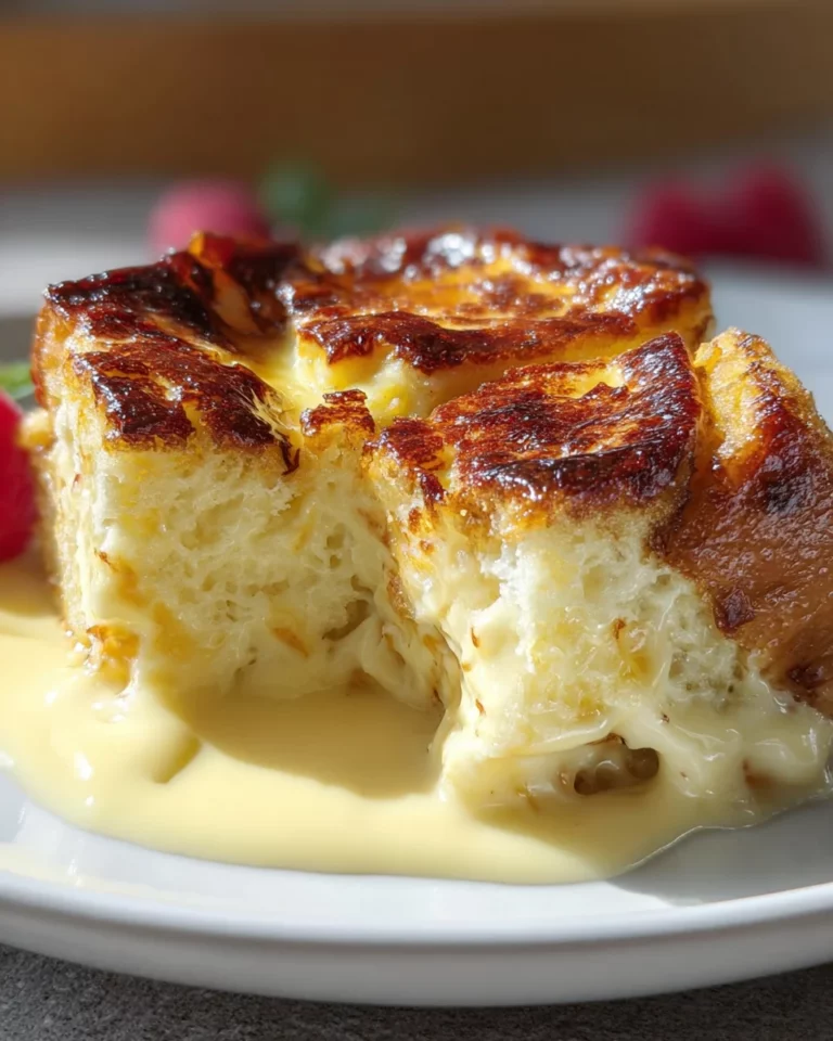Custard Bread Pudding with Vanilla Sauce