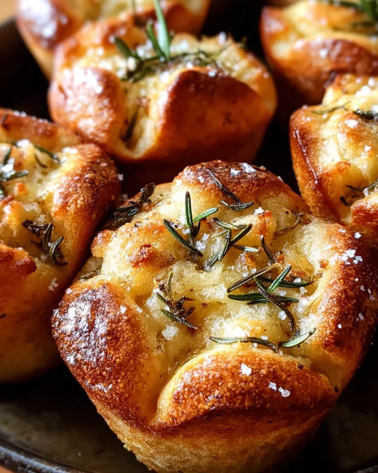 Easy Garlic Rosemary Focaccia Muffins