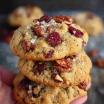 Eggless Praline Pecan Cranberry Cookies