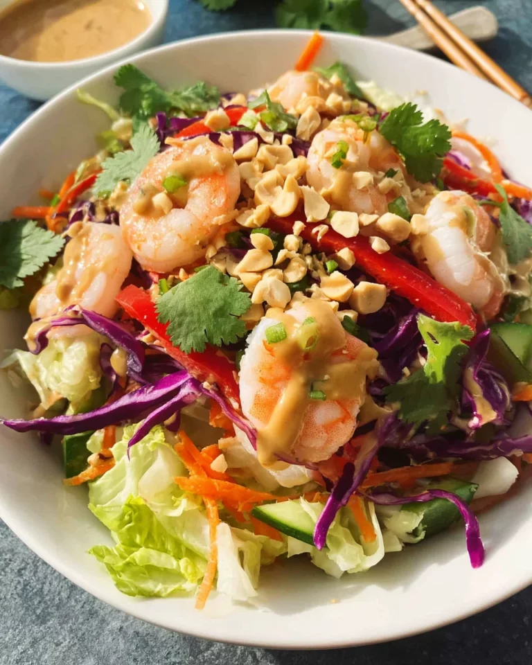 Fresh Spring Roll Salad with Creamy Peanut Ginger Dressing