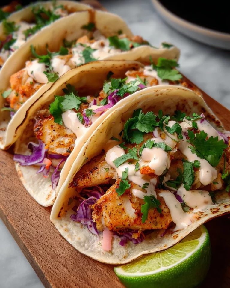 Mouthwatering Fish Tacos with Lime Crema