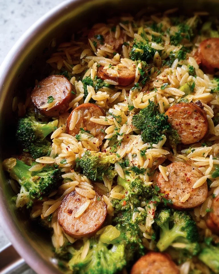 One-Pot Chicken Sausage Orzo With Broccoli