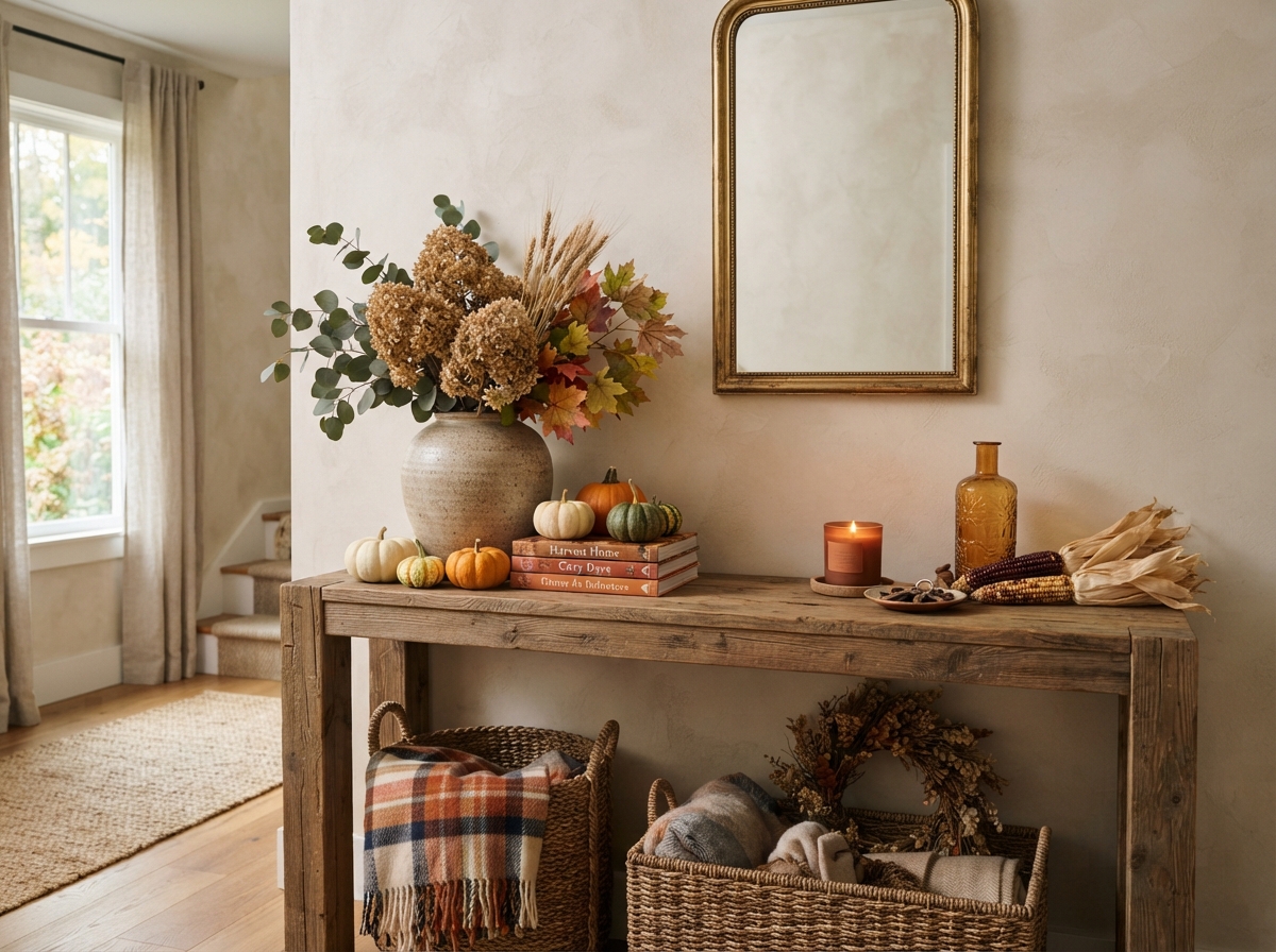 20 Fall Entryway Table Decor Ideas
